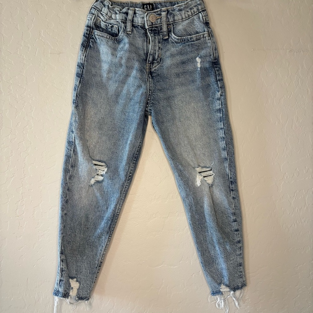 Girls Distressed Light Blue Jeans